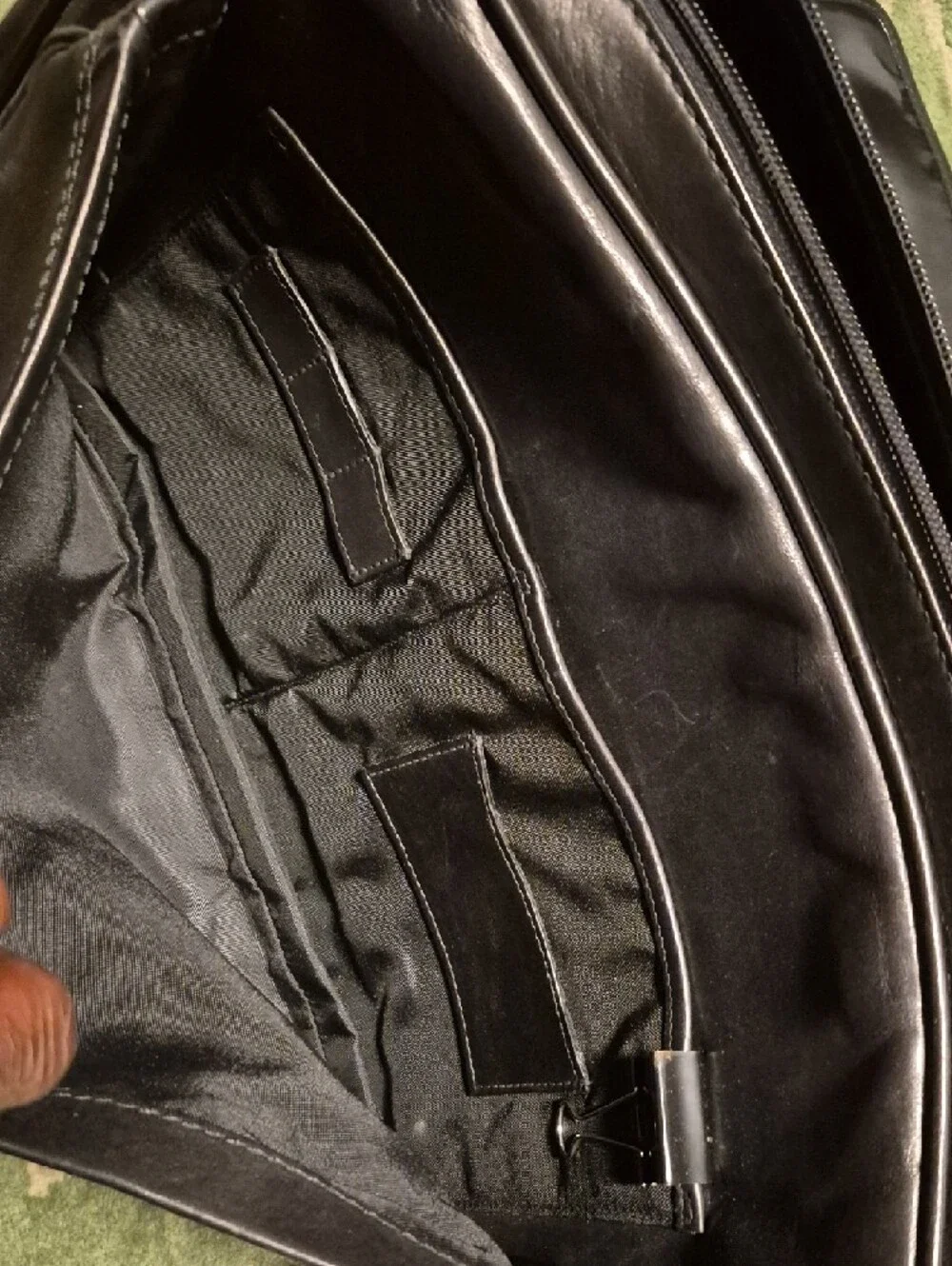 Coach Black Leather Double-Buckle Briefcase